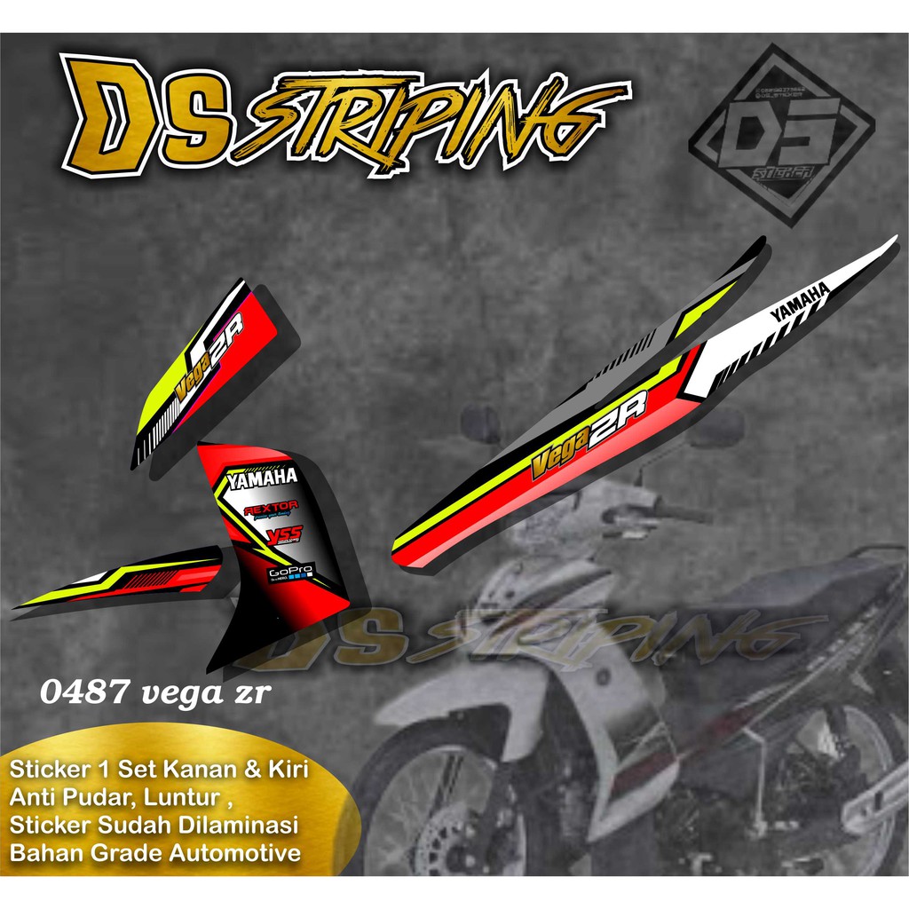 Jual 0487 Stiker Striping list Variasi Vega ZR Simpel Racing | Shopee ...