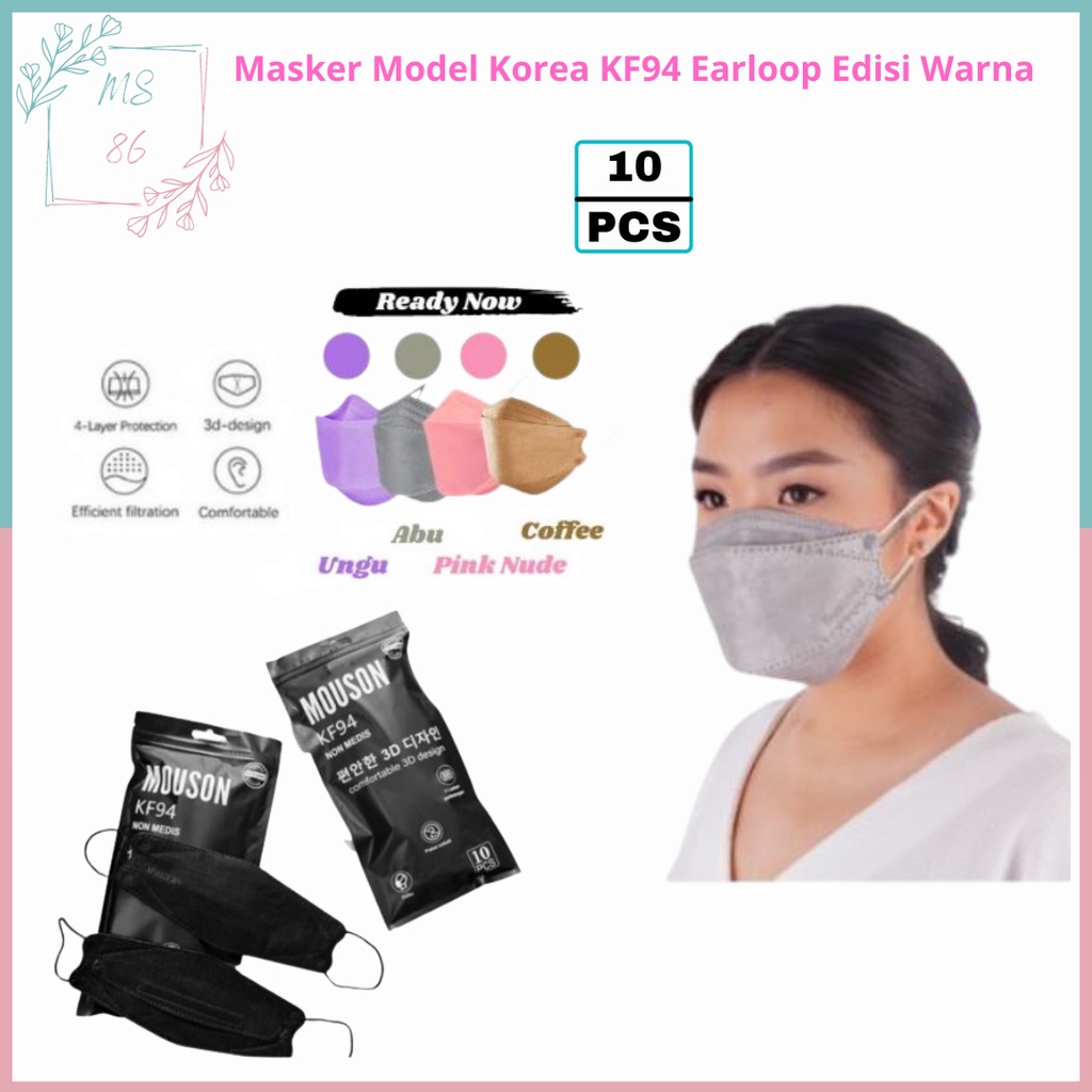 Jual Masker Model Korea KF94 Earloop Edisi Warna Premium Import - MS86 ...