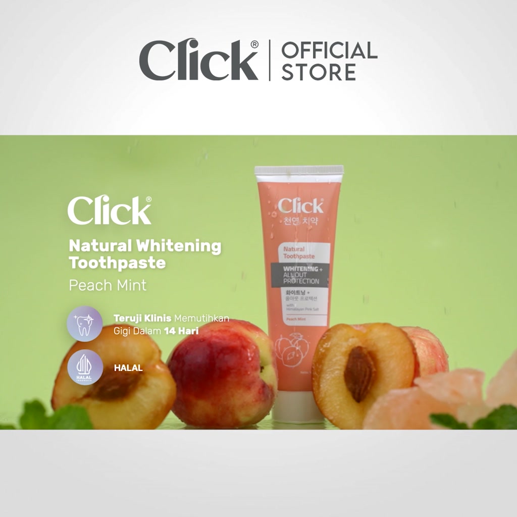 Jual Click Natural Toothpaste Whitening + All Out Protection - Pasta ...