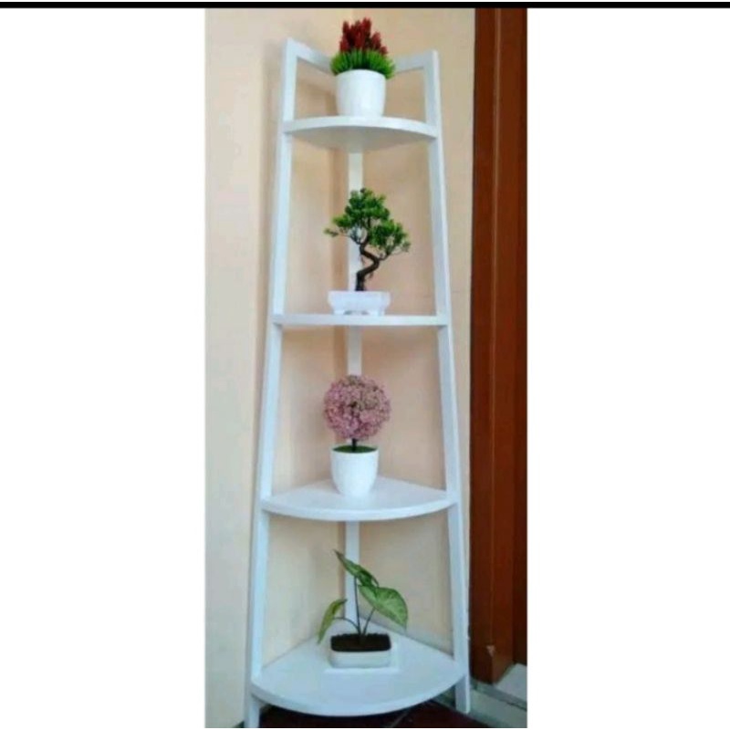 Jual rak bunga sudut minimalis 4 tangga | Shopee Indonesia
