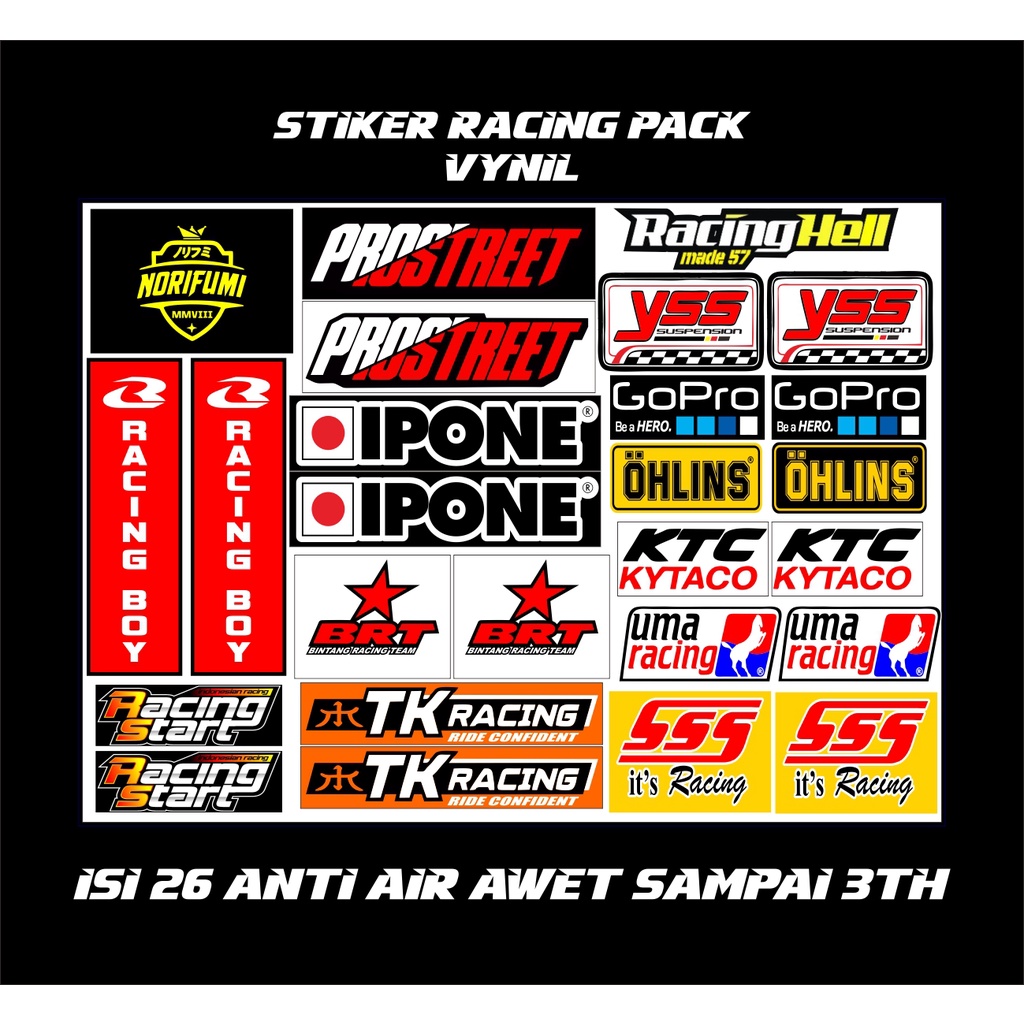 Jual stiker pack stiker racing -stiker sponsor racing | Shopee Indonesia