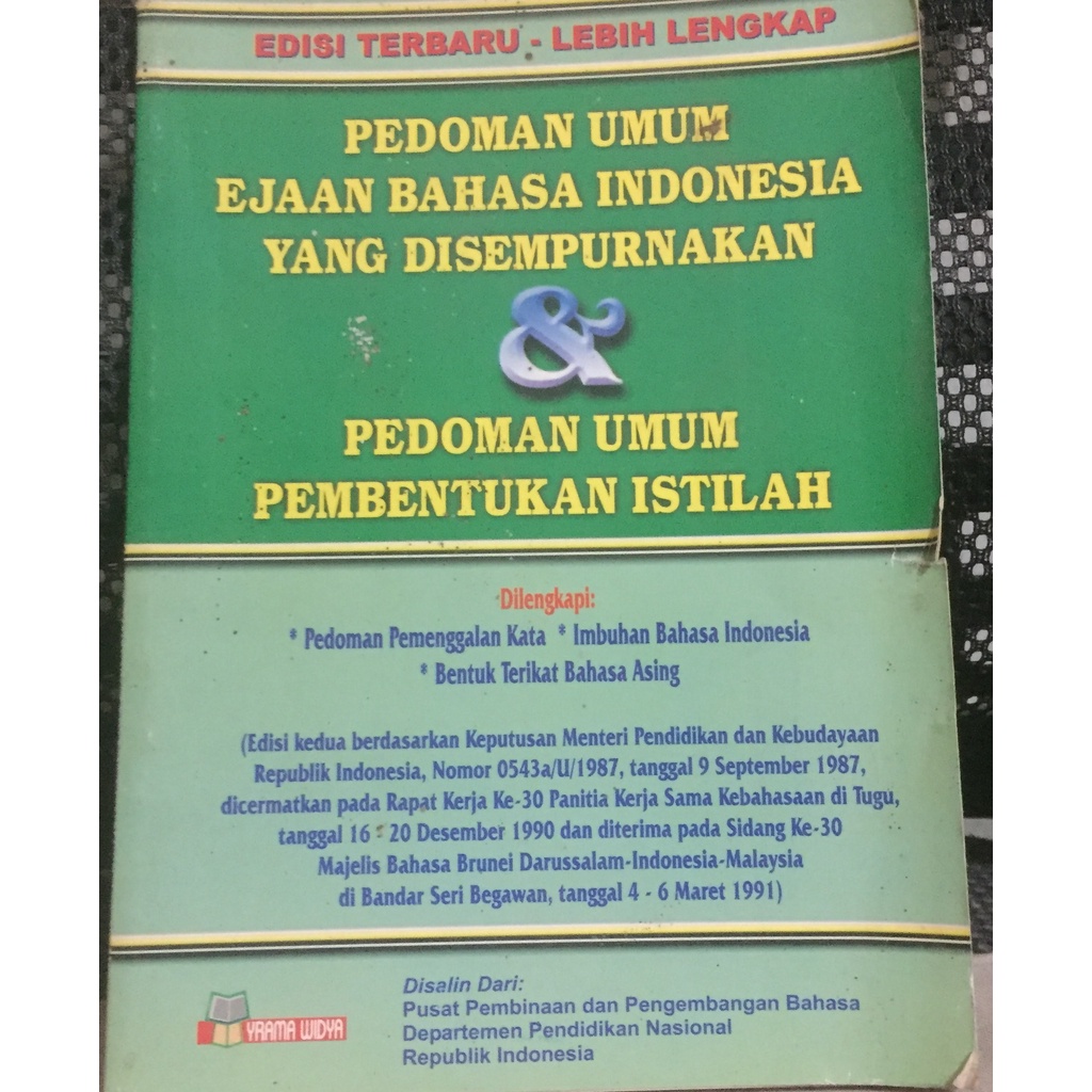 Jual Buku Pedoman Umum Ejaan Bahasa Indonesia Yang Disempurnakan ...