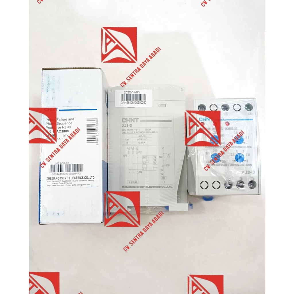 Jual Phase Failure Relay Chint XJ3D Chint Xj3D 308V AC Over Under