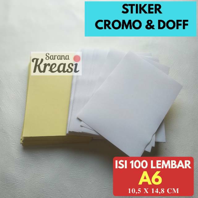 Jual Kertas Stiker Labeling Doff & Glossy A6 isi 100 Lembar Untuk Label ...