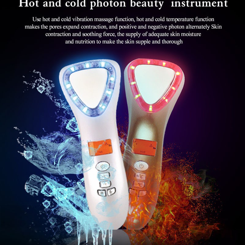 Jual BEBAS ONGKIR Ultrasonic LED Light Photon Facial Massager Hot Cold ...