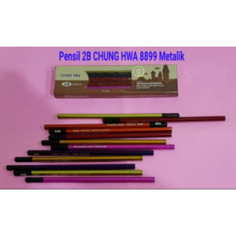 Jual 1 Lusin Pensil 2B Chung Hwa Metallic | Shopee Indonesia