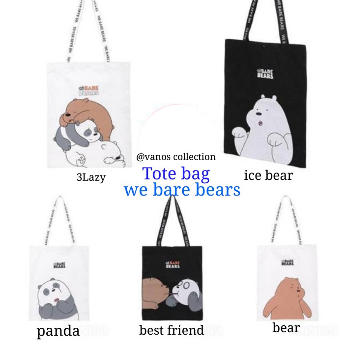 READY STOK Tas Tote Bag Miniso Japan Original We Bare Bears Panda