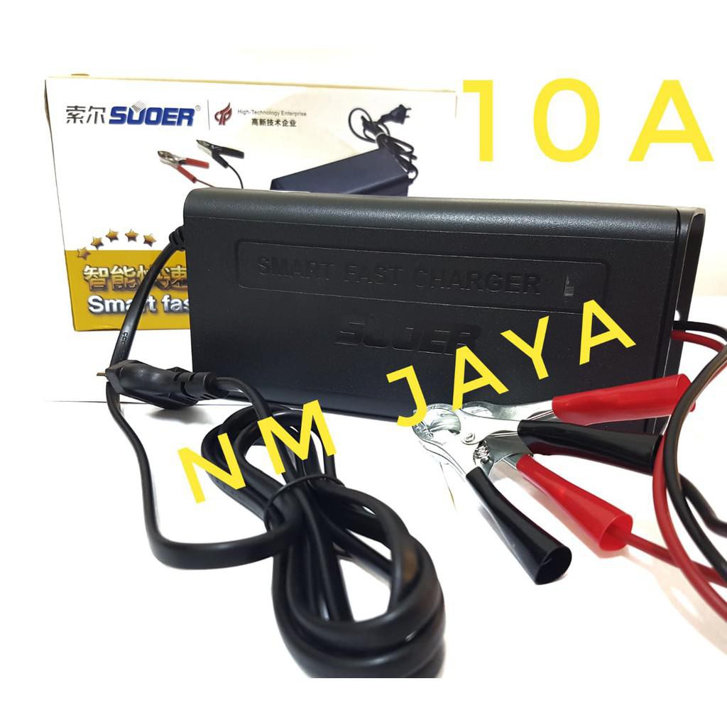 Jual RM_ Charger Aki Otomatis Suoer 12V 10A / Cas Aki Suoer 12v 10A