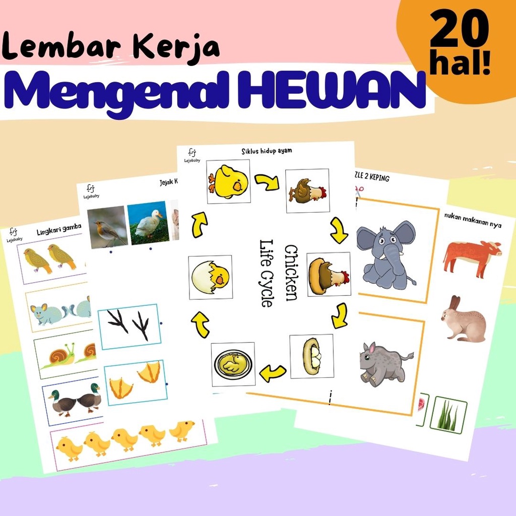 Jual WORKSHEET ANAK 2 3 4 5 6 Tahun Printable BELAJAR WARNA Lembar ...