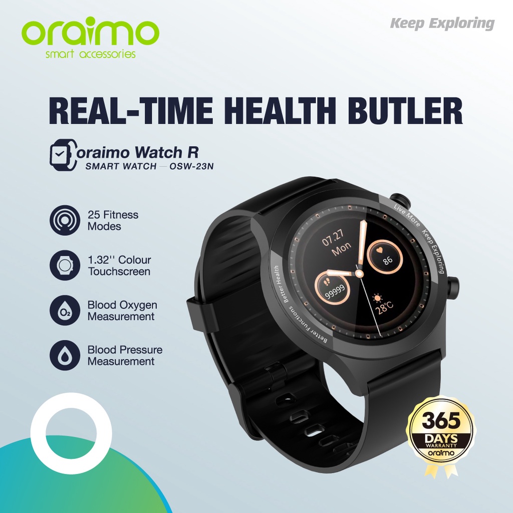 Jual Oraimo Watch R Smart Watch Jam Tangan Pintar Health Butler OSW-23N ...