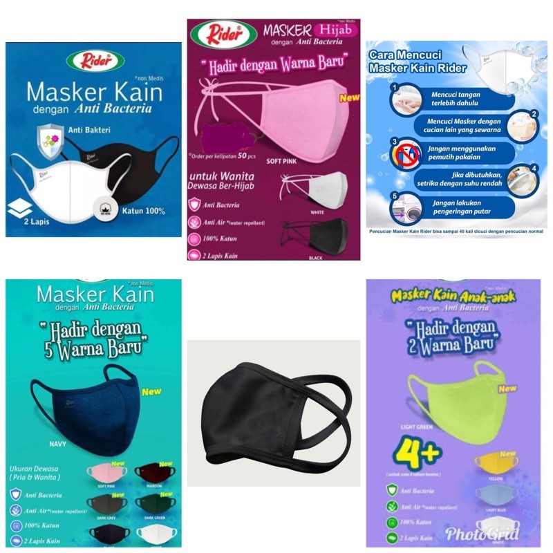 Jual Masker Kain Rider Warna Baru (2ply) - Dewasa, Anak, Hijab | Shopee ...