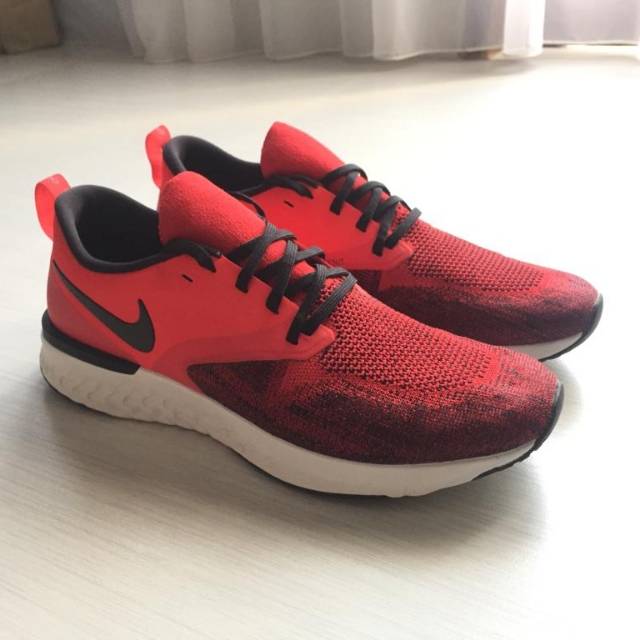 Jual Sepatu Lari Running NIKE Odyssey React 2 Flyknit RED 2nd bekas under 20 km size EUR 45 5 DPS BALI Shopee Indonesia