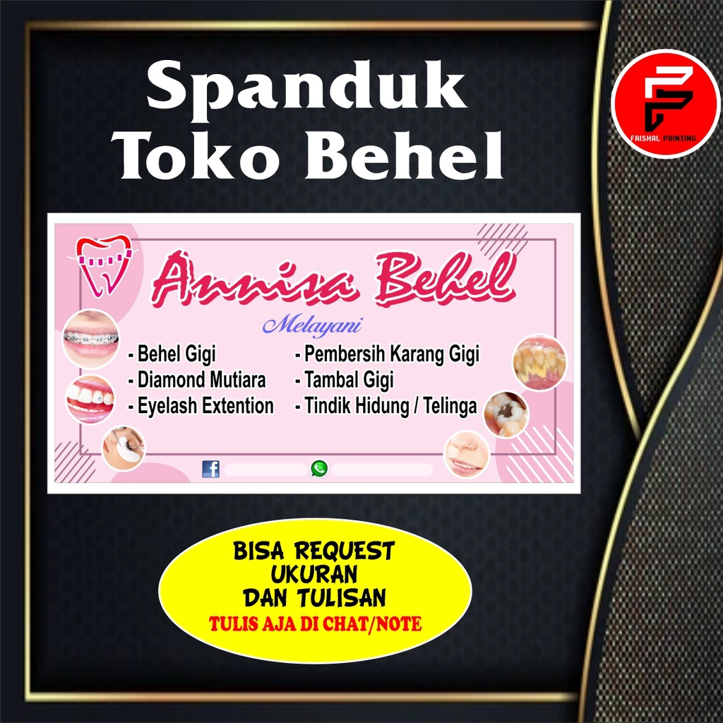 Jual Spanduk Toko Behel Gigi Banner Behel Spanduk Kustom Ukuran X Meter Shopee Indonesia