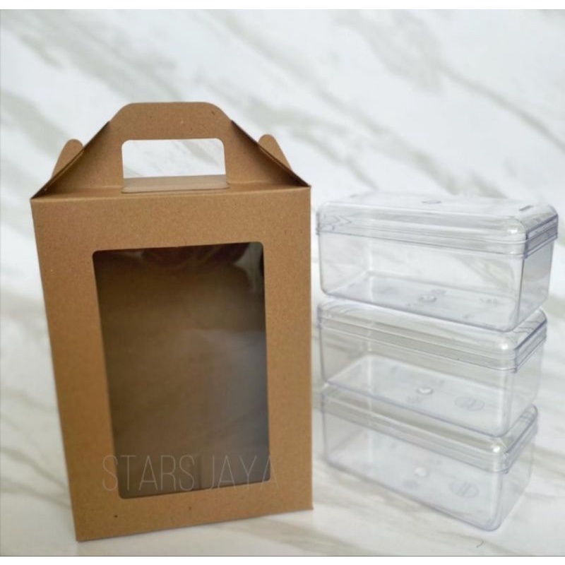 Jual Box Kraft Kotak Kue Mika 16 x 8 x 23 cm / Kotak Kue / Dus Tart ...