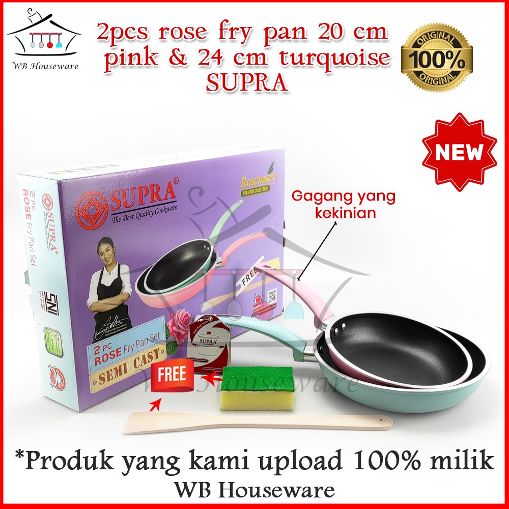 Jual 2pcs Fry Pan Semi Cast Pastel 20cm Dan 24cm Pink Dan Turquoise