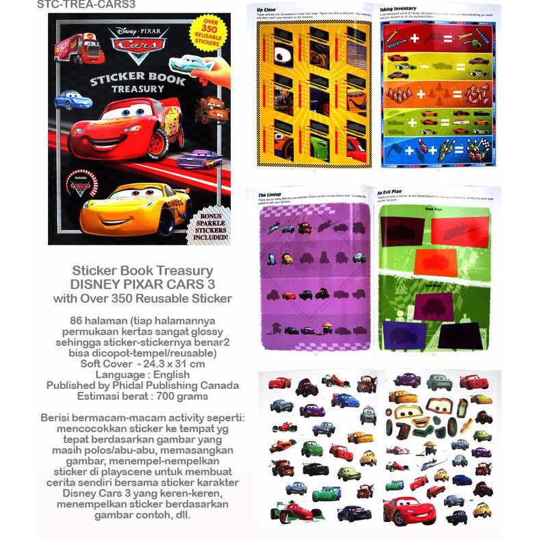 Jual Buku Anak Sticker Book Treasury Disney Pixar Cars 3 Shopee Indonesia