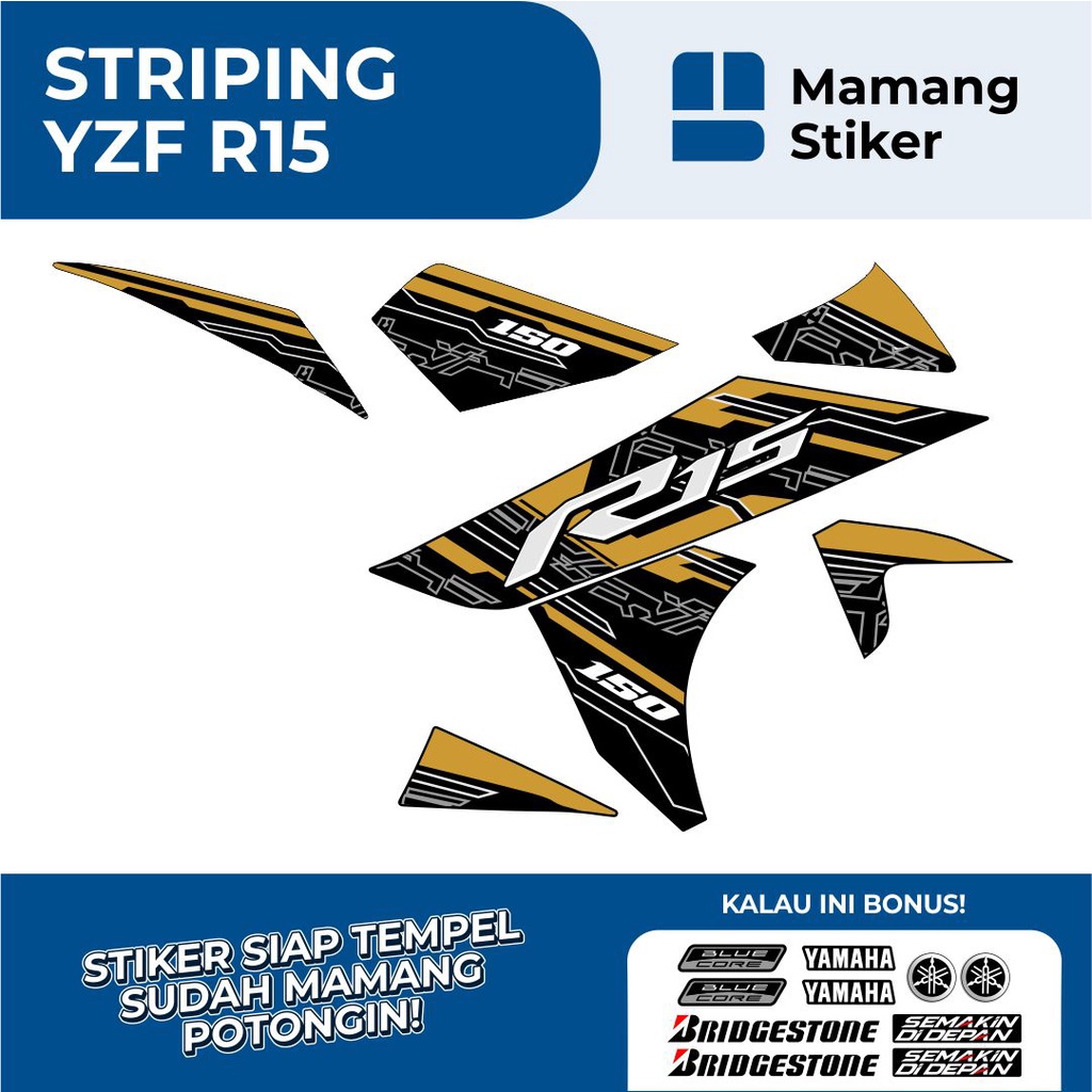 Jual STRIPING YAHAMA R15 V2 SEMIFULLBODY GRAFIS (14) SIMPEL/STICKER ...