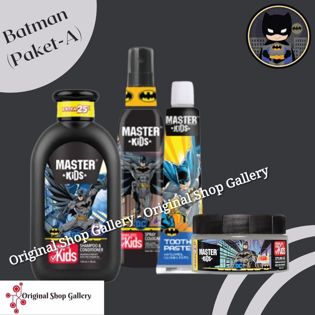 Jual Paket Perlengkapan Mandi Anak Master Kids Batman Series Shampoo ...