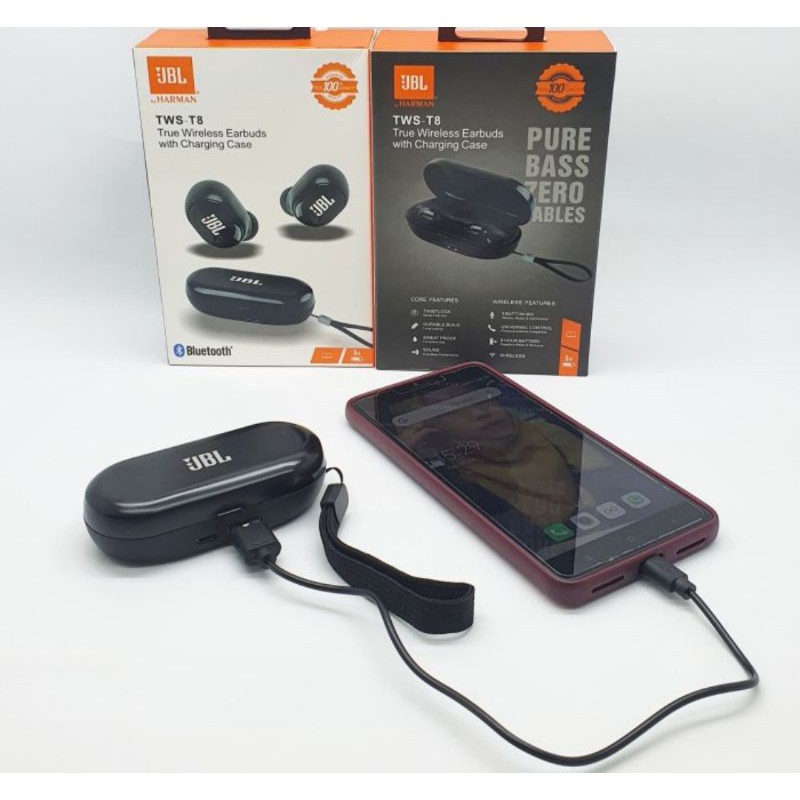 Jual Headset Bluetooth JBL TWS T8 True Wireless Earbuds TWS T8 Shopee Indonesia