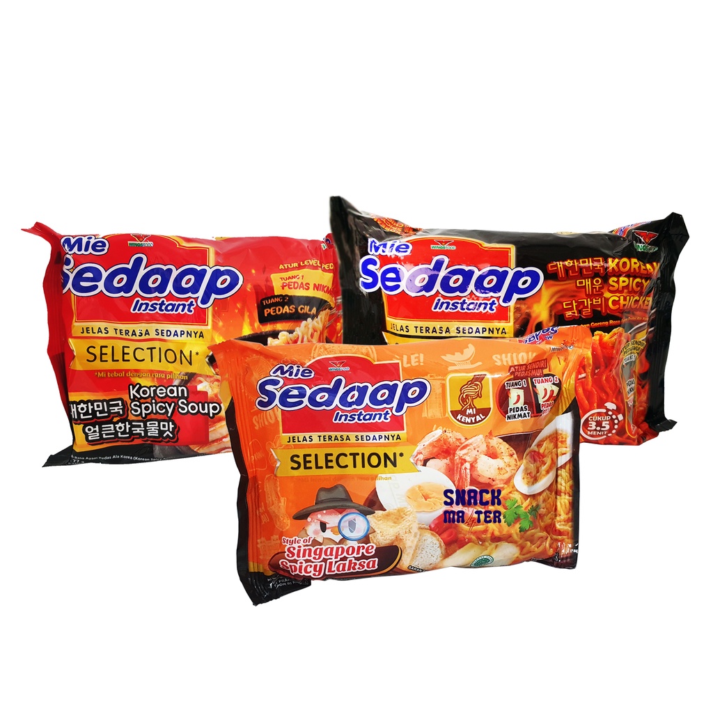 Jual Mie Sedaap Selection Singapore Spicy Laksa, Korean Spicy Chicken
