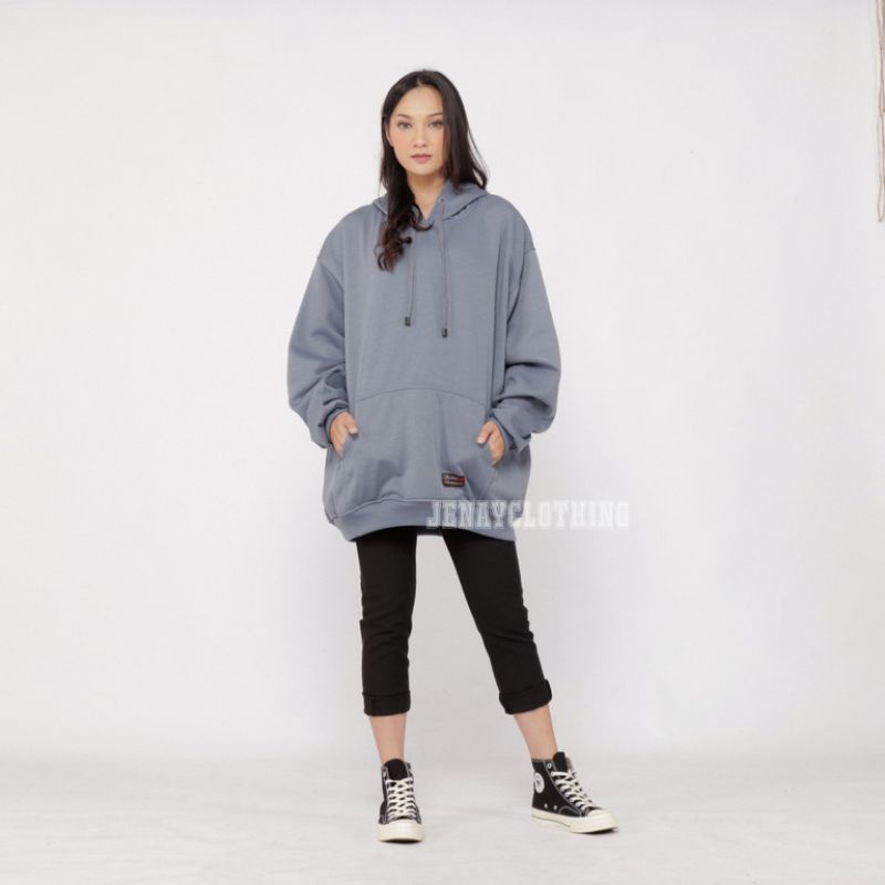 Jual JENAY Hoodie polos jumper L XL XXL pria wanita unisex | Shopee ...