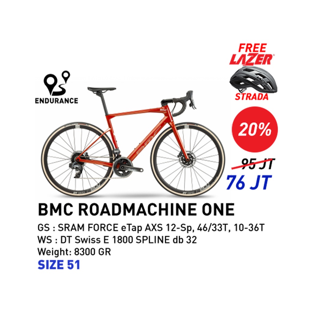 Jual BMC Roadmachine ONE Sram Force AXS Sepeda Roadbike Amber Shopee Indonesia