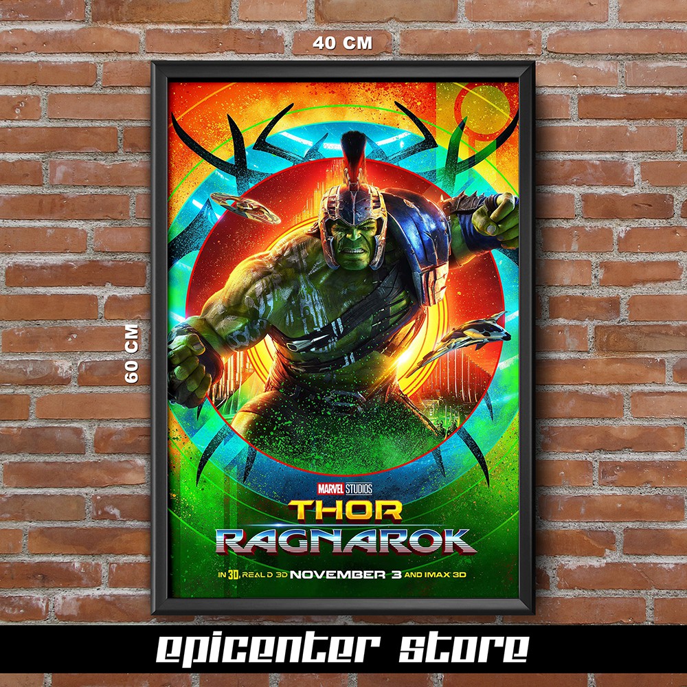 Jual Poster Film Thor Ragnarok - Hulk 1 40x60 + Frame | Shopee Indonesia
