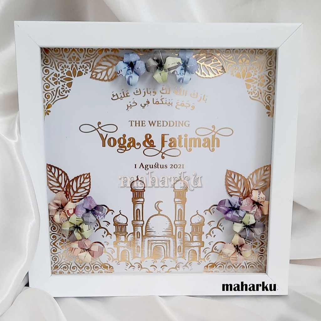 Jual FRAME MAHAR RUSTIC Masjid GOLD Mewah Spesial Untuk Pernikahan Akad ...