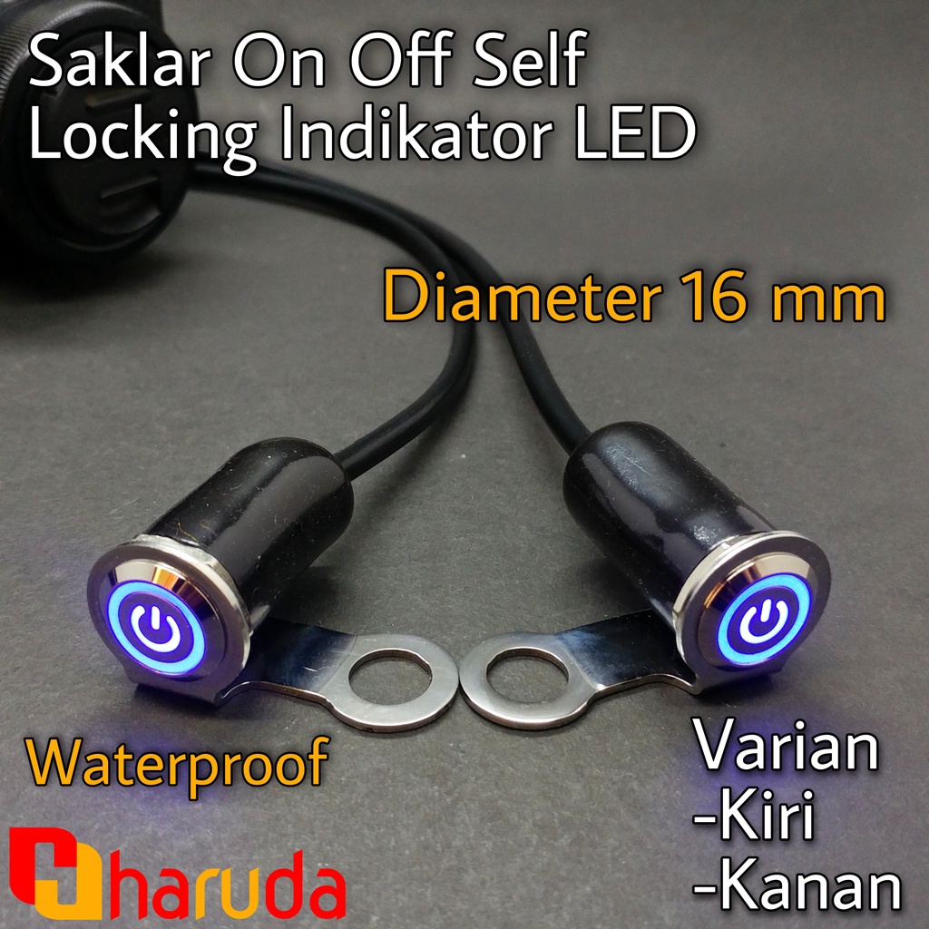 Jual Saklar Motor Indikator LED On Off 16mm Flat Bracket Stainless ...