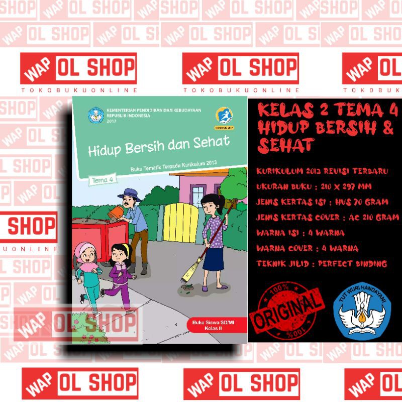 Jual Buku Tematik SD Kelas 2 SD Tema 4 "HIDUP BERSIH DAN SEHAT ...