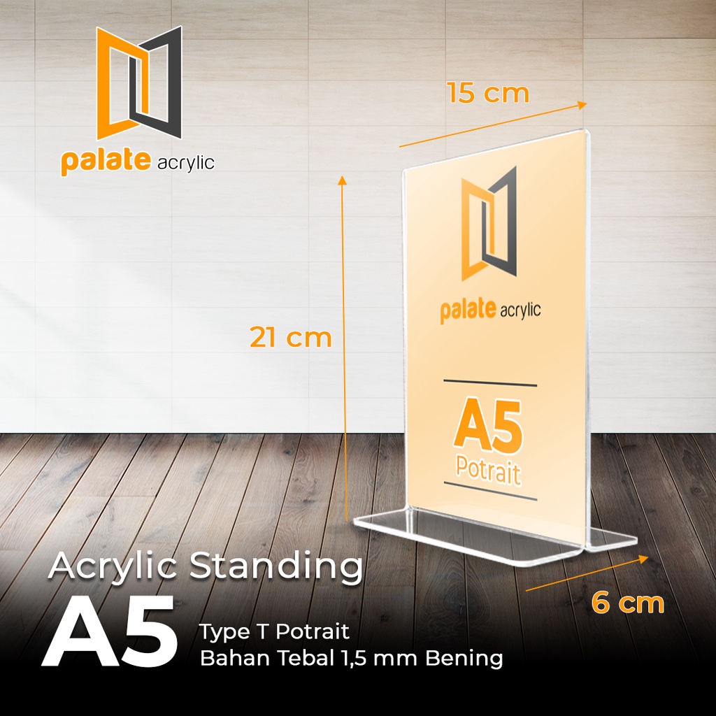 Jual AKRILIK DISPLAY A5 T PORTRAIT / TEMPAT BROSUR/ TENT CARD ACRYLIC 1 ...