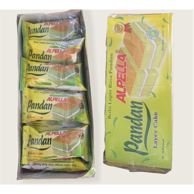 Jual alpella pandan 1 box isi 24 / bolu alpella pandan | Shopee Indonesia