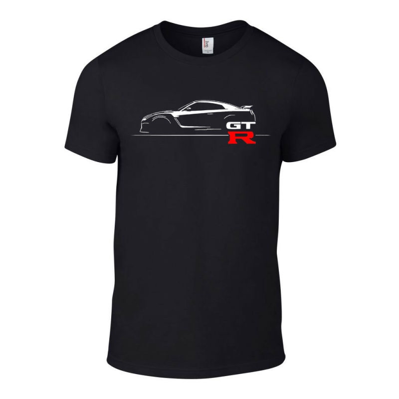 T-shirt Unisexe GTR R35 Fan Art - Impression Graphique 100% Coton - Thème JDM/Godzilla/Drift - Coupe Régulière - Noir