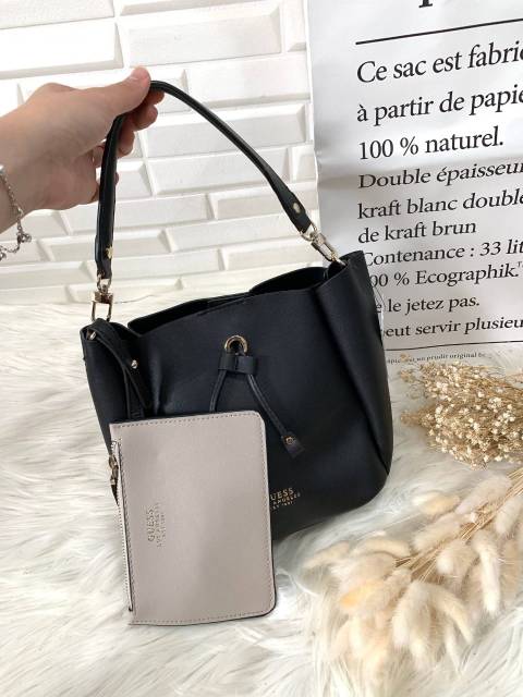 Jual Guess Ella Bucket Mini Drawstring guess drawstring sling bag tas guess serut Shopee Indonesia