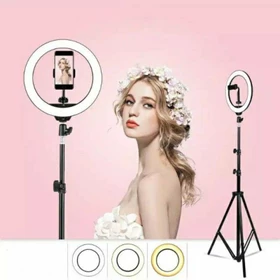 Ringlight Set Lengkap Besar 26Cm 30Cm Tripod 2Meter Ring Light 10 Lampu Selfie Video Vlogger