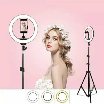 Ringlight Set Lengkap Besar 26Cm 30Cm Tripod 2Meter Ring Light 10 Lampu Selfie Video Vlogger