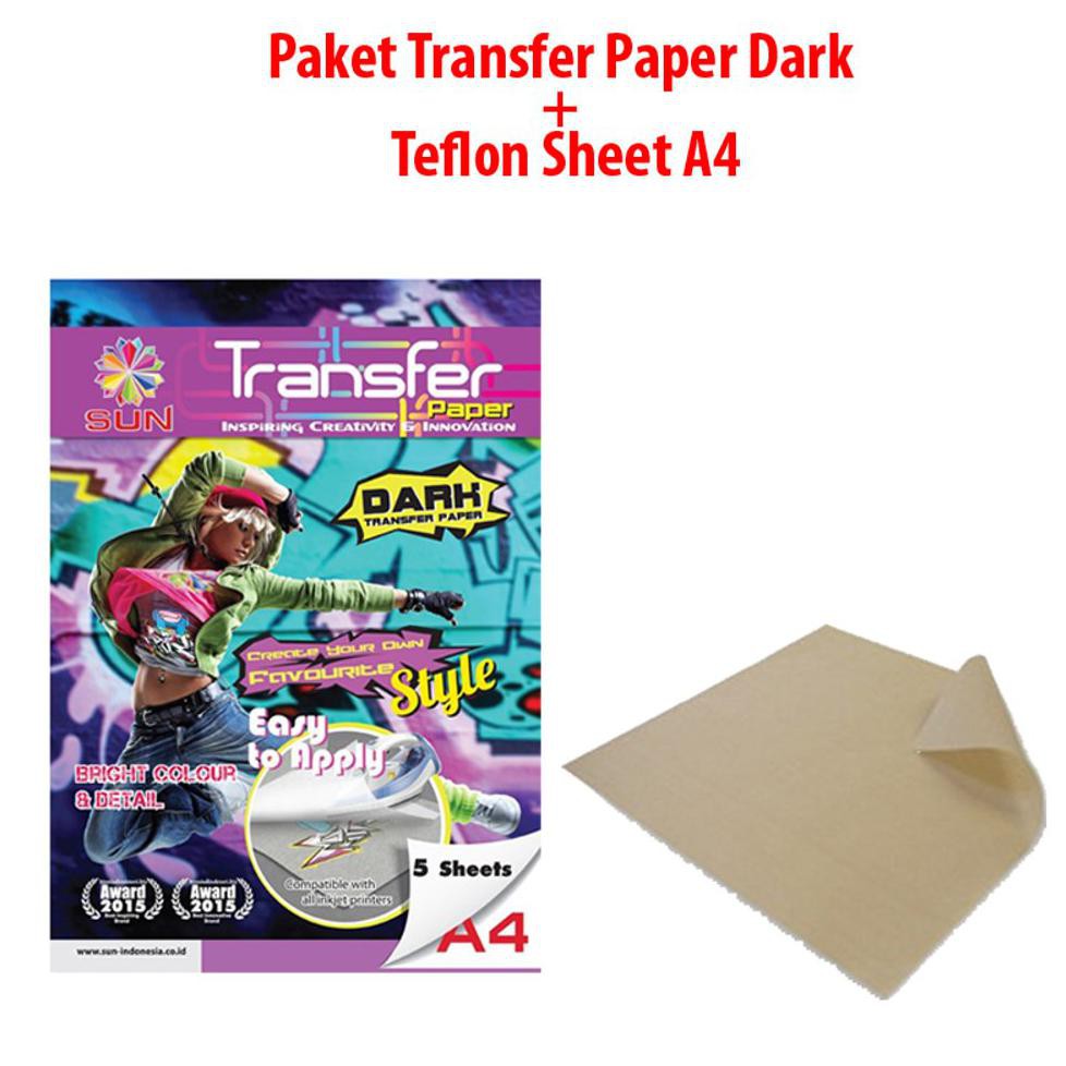 Jual Paket Kertas Sablon Kaos Hitam Sun Transfer Paper Dark A4 Dan Kertas Teflon A4 Shopee 4531