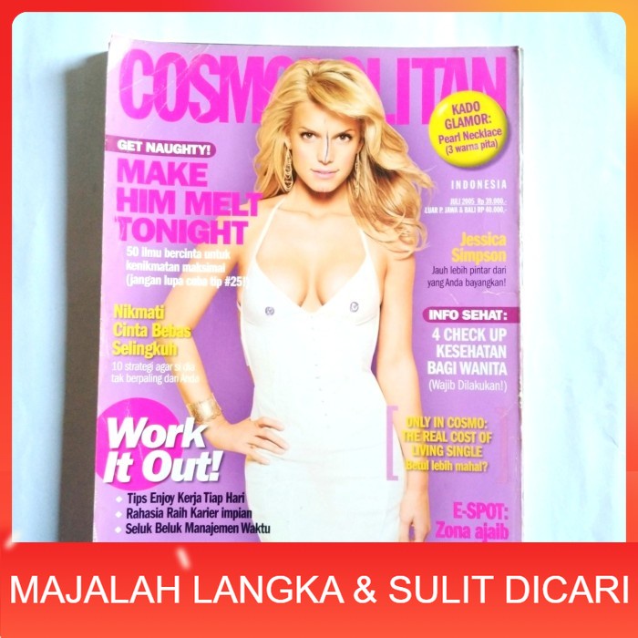 Jual Majalah Cosmopolitan Jul 2005 Cover Jessica Simpson Langka