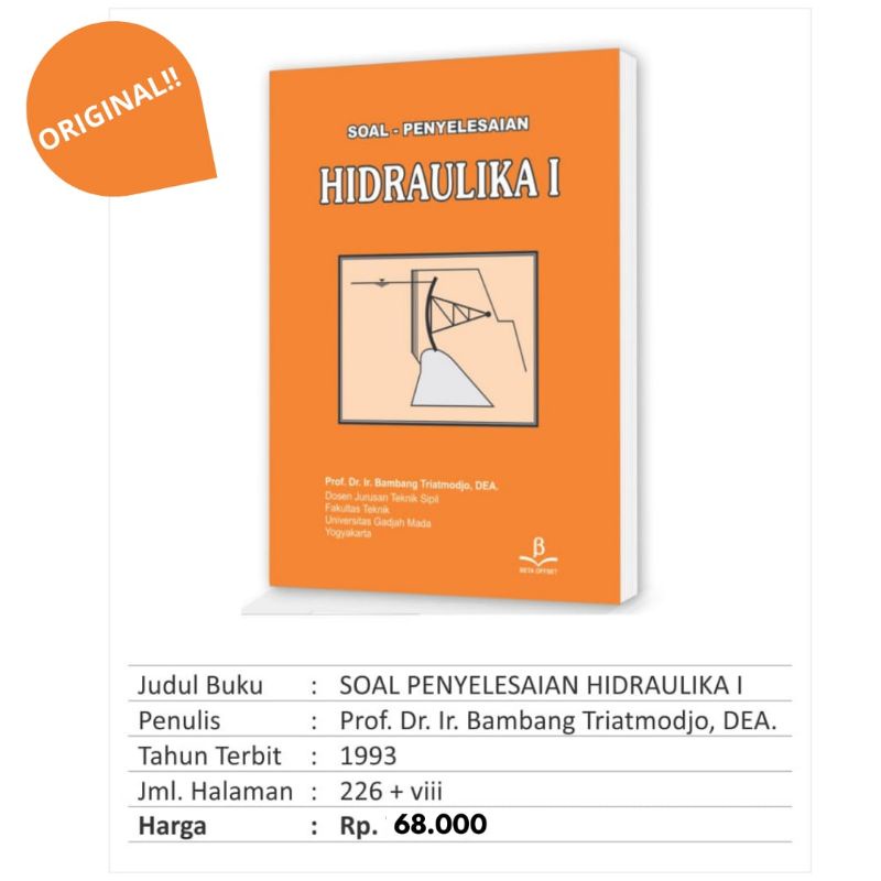 Jual BUKU TEKNIK SIPIL // SOAL PENYELESAIAN HIDRAULIKA - I (ORIGINAL ...