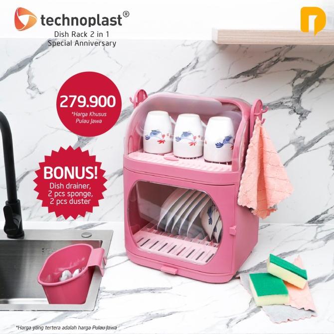 Jual Dish Rack 2 In 1 Rak Peralatan Makan (Soft Pink) Shopee Indonesia