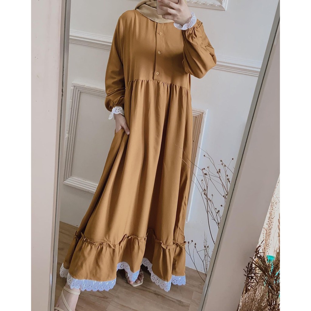 Jual Gamis Terbaru 2021 Baju gamis Remaja Modern Kekinian Polos Hitam