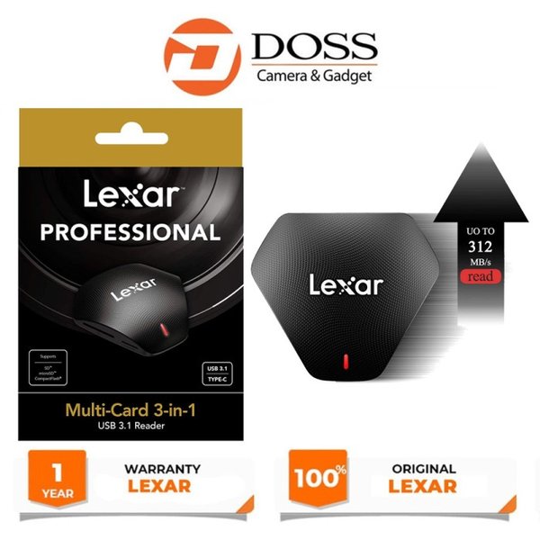 Lexar Professional Multi-Card 3-in-1 USB 3.0 Reader LRW500URBNA