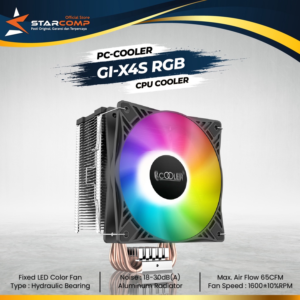 Jual PCCOOLER GI-X4S 120mm LED Fan CPU COOLER 12cm GI X4S PCCOOLER ...