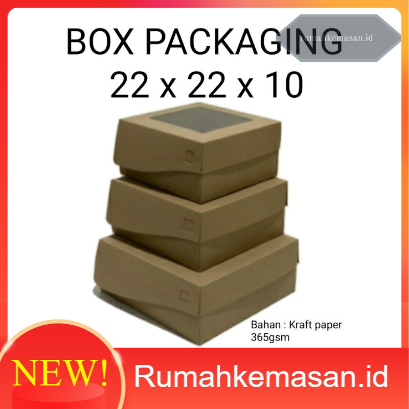 Jual Box Kraft Coklat Laminasi Jendela Uk 22 X 22 X 10 Dus Kraft Coklat Laminasi Jendela 22 X 8655