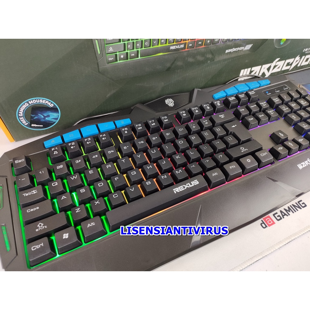 Jual Rexus Keyboard Mouse Warfaction VR1 Combo 3 in 1 New Version 2021 ...