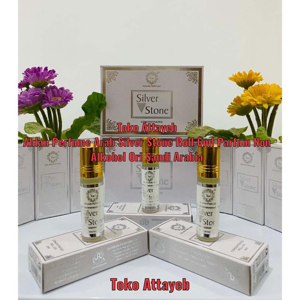 Ahlan Parfum Arab Silver Stone Roll 6ml Perfum Ori Non Alkohol