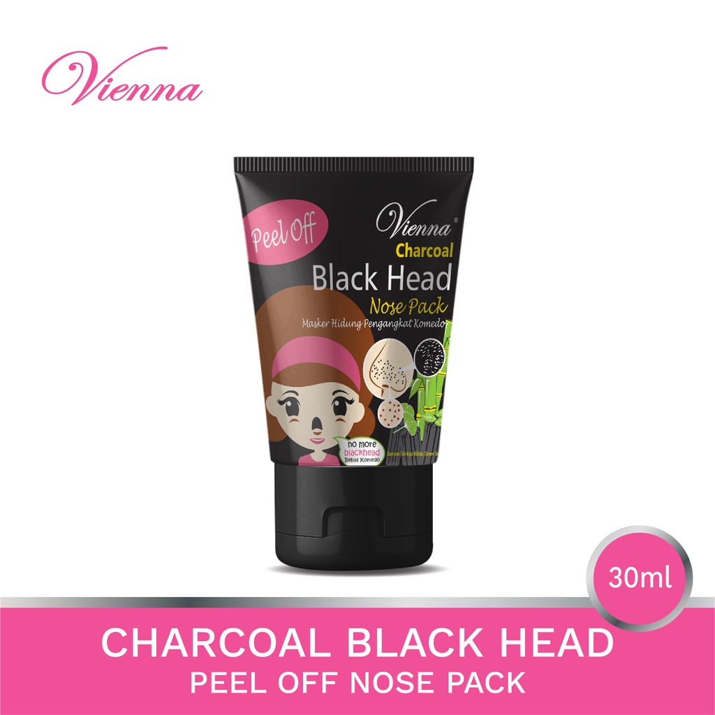 Jual VIENNA BLACK HEAD NOSE PACK CHARCOAL - 30ML TUBE | Shopee Indonesia