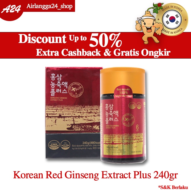 Jual KOREAN RED GINSENG EXTRACT PLUS 240gr | Shopee Indonesia