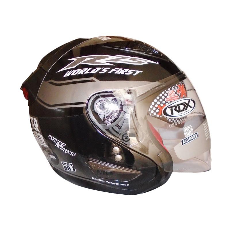Jual Helm Half Face RDX Spyker R25 Gunmet matt Black Double Visor Size ...