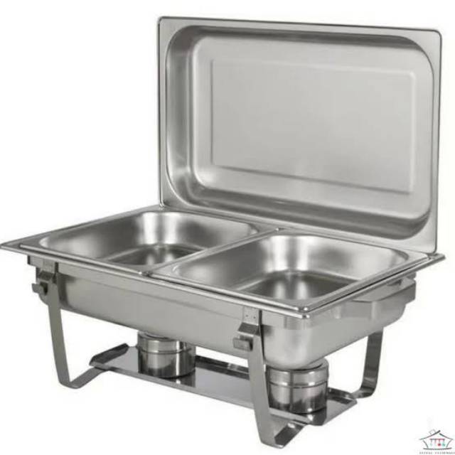 Jual Chafing dish 2 sekat 11 liter TEBAL / tempat pemanas makanan 1tray